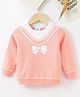 Kookie Kids Full Sleeves Sweater Bow Design - Pink