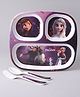 Disney Frozen Rectangular Section Plate With Spoon & Fork - Purple (Color and design may vary)