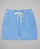 Budding Bees Gingham Checked Roll Up Shorts - Blue