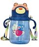FunBlast Water Bottle with Straw & Adjustable Strap Blue - 450 ml
