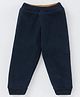 Yellow Apple Cotton Knit Full Length Solid Colour Fleece and Woollen Pant - Navy Blue