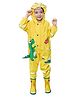 Little Surprise Box Full Sleeves Crocodile Theme Hooded Crocodile Face Detail Rain Coat - Yellow