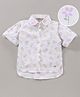 ToffyHouse Loose Fit Full Sleeves Flower & Text Print Top - White