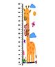 WENS Giraffe with Baby Monkey Height Chart Wall Decal Growth Chart Vinyl - MultiColor