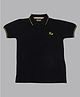 Hrit 100% Cotton Half Sleeves Solid Polo Tee - Black