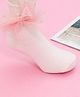 Yellow Bee Bow Detail Ribbed Style Socks - Pink