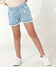Cherry Crumble By Nitt Hyman Floral Placement Embroidered Shorts - Blue