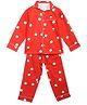 Cherry Crumble By Nitt Hyman Full Sleeves Polka Dots Printed With Front Pocket Night Suit - Orange