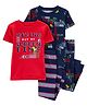 Carter's 4-Piece Gamer 100% Snug Fit Cotton PJs- Red & Blue