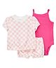 Carter's 3 Piece Pink Checker Shorts Set - Pink & White