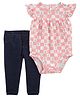 Carter's 2 Piece Checkered Bodysuit Pant Set - Pink & Blue