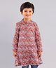 Babyhug Cotton Woven Full Sleeves Floral Printed Kurta - Coral