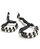 DARSHRAJ Jewels  925 Sterling Silver 8 Ball Double Layer Nazariya Bracelet 1 Pair - Silver & Black