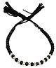 DARSHRAJ Jewels 925 Sterling Silver 10 Ball Black Thread Anklet Bracelet Black & Silver