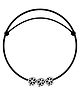 DARSHRAJ Jewels 925 Sterling Silver Solid Fixed Flower Thread Anklet - Black Silver