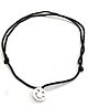 DARSHRAJ Jewels 925 Sterling Silver Smile Charms Black Thread Anklet Bracelet - Black & Silver