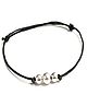 Darshraj Jewels 925 Sterling Silver 3 Ball Black Thread Anklet Bracelet - Black & Silver
