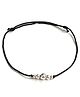 Darshraj Jewels 925 Sterling Silver 5 Ball Black Thread Anklet Bracelet - Black & Silver