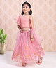 Babyhug Singlet Choli & Lehenga With Net Dupatta Floral Embroidery - Light Pink
