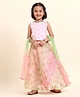 Babyhug Sleeveless Embroidered Choli Lehenga And Dupatta - Pink
