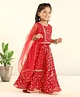 Babyhug Sleeveless Choli Lehenga With Dupatta Embroidered - Red