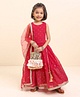 Babyhug Sleeveless Embellished Choli & Lehenga Set With Dupatta - Rasberry