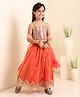Babyhug Singlet Choli & Lehenga & Dupatta Mirror Detailing - Orange