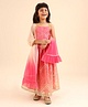 Babyhug Singlet Choli & Lehenga & Dupatta Zari Detailing - Orange Pink