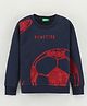 UCB Knitted Full Sleeves Sweatshirt Football Print - Navy