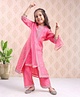 Babyhug Three Fourth Sleeves Embroidered Kurti & Palazzo Set With Dupatta- Fuchsia