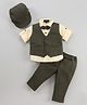 Robo Fry Full Sleeves Solid Color Party Suits - Olive Green
