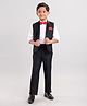 Robo Fry Full Sleeves 3 Pieces Party Suit With Bow - Black