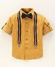 Robo Fry Cotton Woven Full Sleeves Shirt With Bow - Yellow