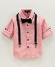 Robo Fry Cotton Woven Full Sleeves Printed Shirt With Bow - Pink
