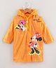 Disney Full Sleeves Hooded Raincoat Minnie Mouse Print - Golden Glow