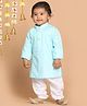 Vastramay Full Sleeves Solid Kurta With Pyjama - Blue & White
