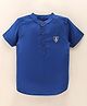 TONYBOY Half Sleeves Patch Detail Shirt - Blue