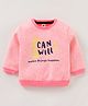 Toffyhouse Full Sleeves Sweatshirts Text Print - Pink