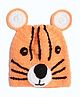 MayRa Knits Hand Knitted Tiger Detail Cap - Orange