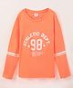 Smarty Girls Cotton Knit Full Sleeves T-Shirt Text Printed - Neon Orange