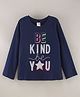 Smarty Girls Full Sleeves Tops Text Print - Blue