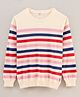Smarty Girls Knitted Full Sleeves Pullover Sweater Stripes - White