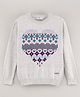 Smarty Girls 100% Cotton Full Sleeves Knit Sweater Printed - Grey