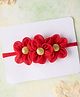 Knotty Ribbons Flower Applique Headband - Red