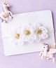 Knotty Ribbons Flower Applique Headband - White