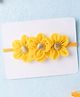 Knotty Ribbons Flower Applique Headband - Mustard Yellow