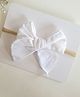 Knotty Ribbons Bow Applique Headband - White