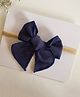 Knotty Ribbons Bow Applique Headband - Navy Blue