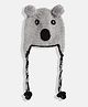 MayRa Knits Hand Knitted Bear Detail Cap - Grey