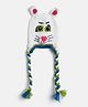 MayRa Knits Hand Knitted Rabbit Detail Cap - White